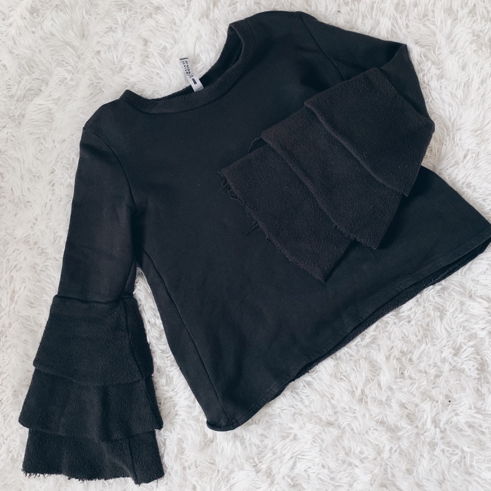 Gray Flare Sleeve Sweater